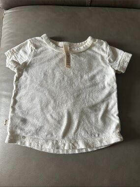 Kids Cream Short-Sleeve Terry Tee by Mingooods